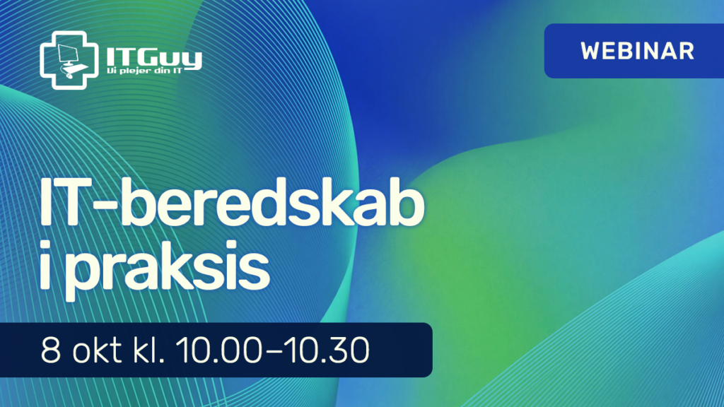 IT-beredskab i praksis webinar holdes okt. 8 kl. 10:00 til 10:30.